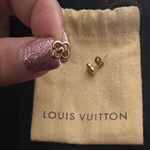 Louis Vuitton earrings Monogram Flower Full GP  Authentic